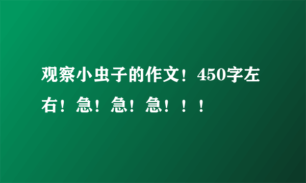 观察小虫子的作文！450字左右！急！急！急！！！