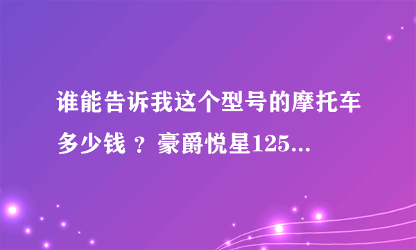 谁能告诉我这个型号的摩托车多少钱 ？豪爵悦星125T-9c