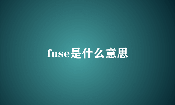 fuse是什么意思