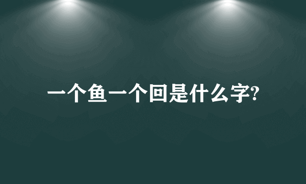 一个鱼一个回是什么字?