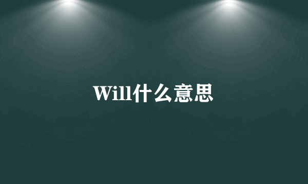 Will什么意思