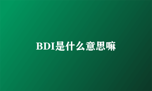 BDI是什么意思嘛