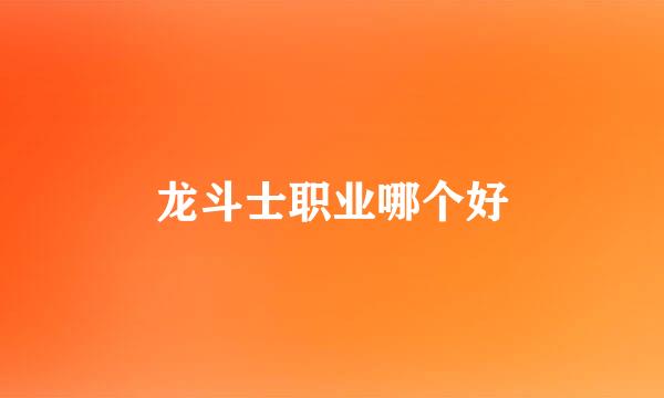 龙斗士职业哪个好