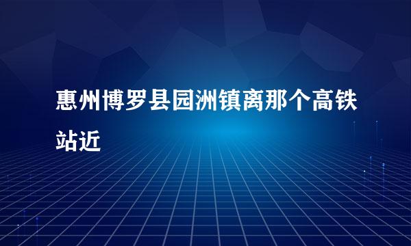 惠州博罗县园洲镇离那个高铁站近