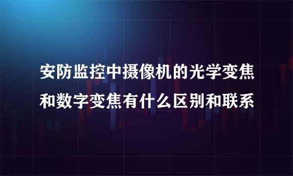 安防监控中摄像机的光学变焦和数字变焦有什么区别和联系