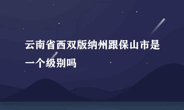 云南省西双版纳州跟保山市是一个级别吗