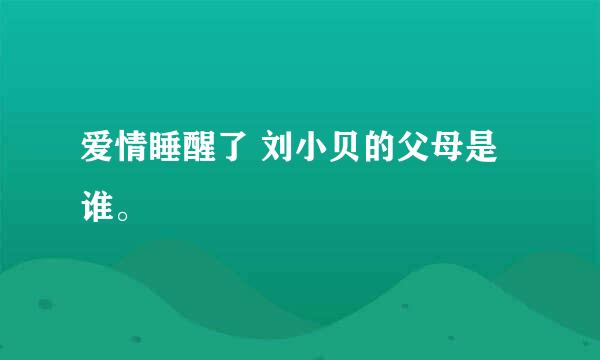 爱情睡醒了 刘小贝的父母是谁。