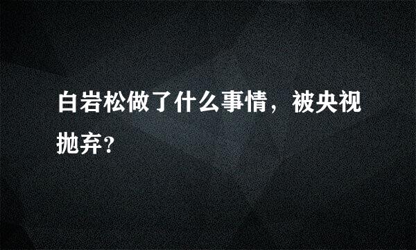 白岩松做了什么事情，被央视抛弃？