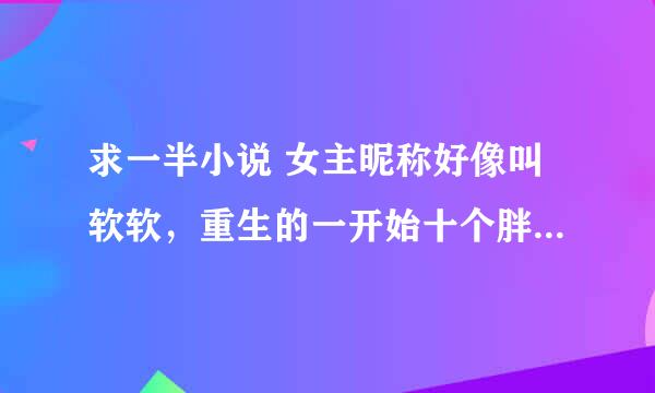 求一半小说 女主昵称好像叫软软，重生的一开始十个胖子后期减肥成功