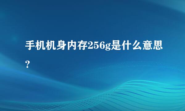 手机机身内存256g是什么意思？