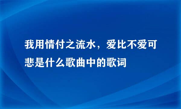 我用情付之流水，爱比不爱可悲是什么歌曲中的歌词