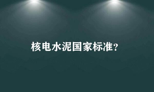 核电水泥国家标准？