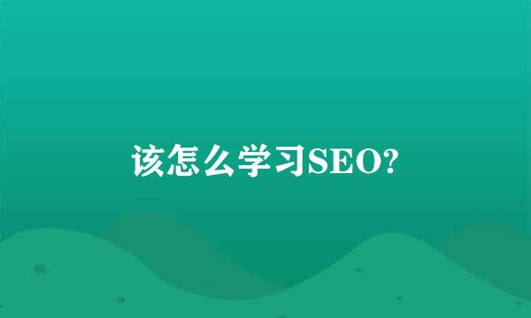 该怎么学习SEO?