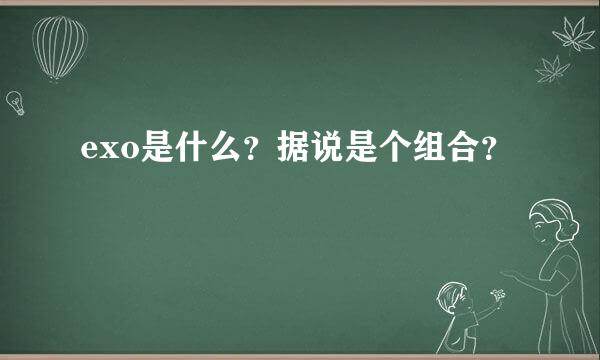 exo是什么？据说是个组合？