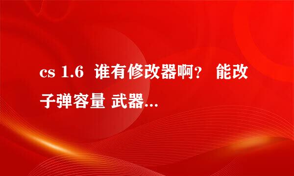 cs 1.6  谁有修改器啊？ 能改子弹容量 武器样子...