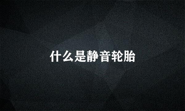 什么是静音轮胎