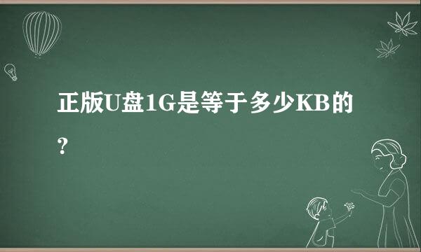 正版U盘1G是等于多少KB的？