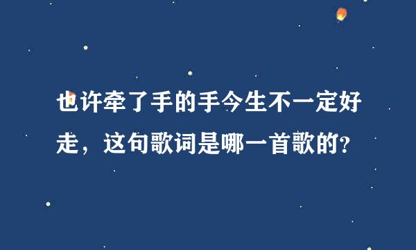 也许牵了手的手今生不一定好走，这句歌词是哪一首歌的？