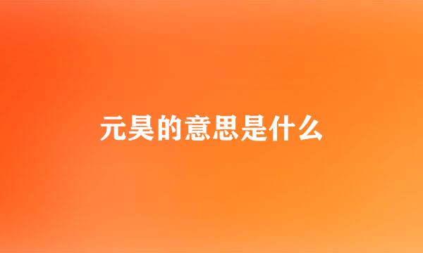 元昊的意思是什么