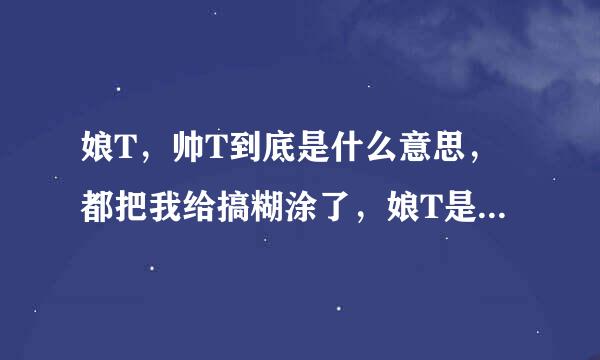 娘T，帅T到底是什么意思，都把我给搞糊涂了，娘T是女扮男还是帅T是