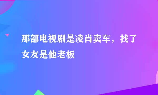 那部电视剧是凌肖卖车，找了女友是他老板