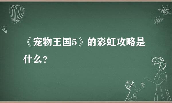 《宠物王国5》的彩虹攻略是什么？