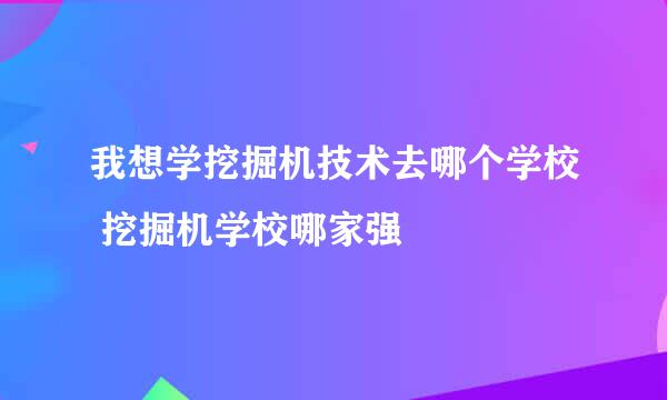 我想学挖掘机技术去哪个学校 挖掘机学校哪家强