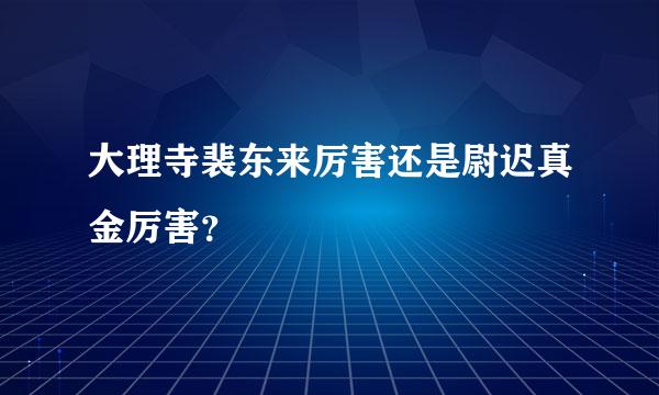 大理寺裴东来厉害还是尉迟真金厉害？