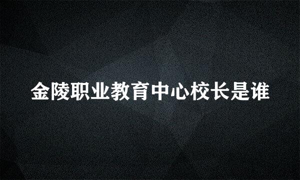 金陵职业教育中心校长是谁