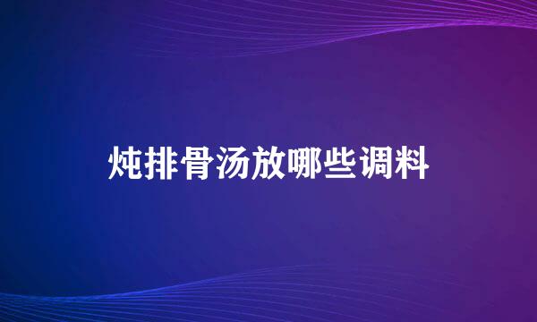 炖排骨汤放哪些调料