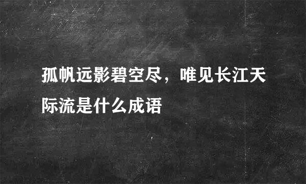 孤帆远影碧空尽，唯见长江天际流是什么成语