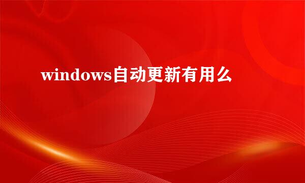 windows自动更新有用么