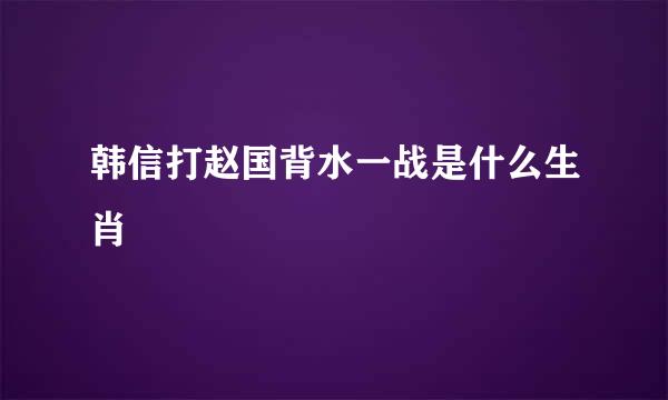 韩信打赵国背水一战是什么生肖