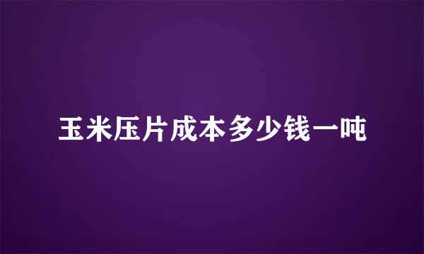 玉米压片成本多少钱一吨