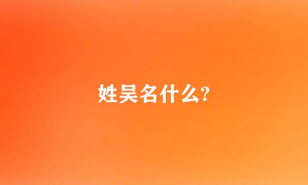 姓吴名什么?