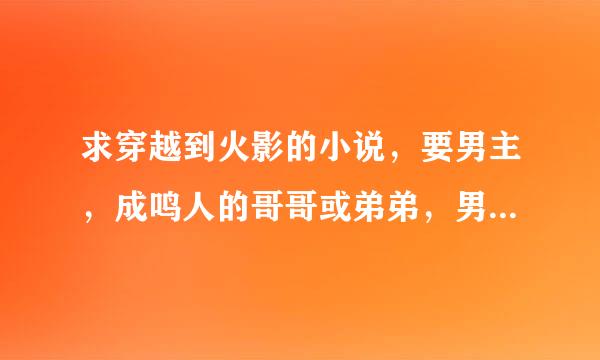 求穿越到火影的小说，要男主，成鸣人的哥哥或弟弟，男主是鸣人也行，无种马。