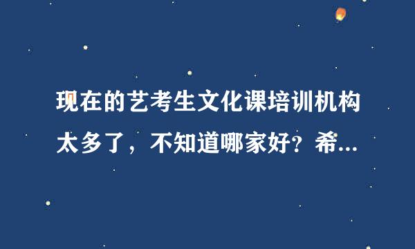 现在的艺考生文化课培训机构太多了，不知道哪家好？希望大伙给点意见