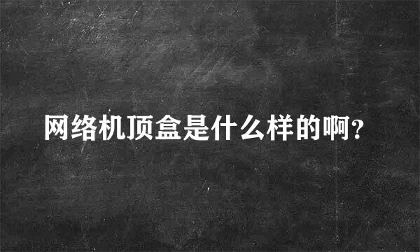 网络机顶盒是什么样的啊？