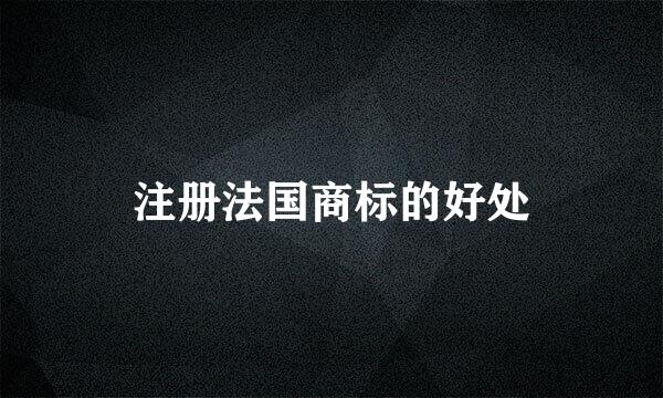 注册法国商标的好处