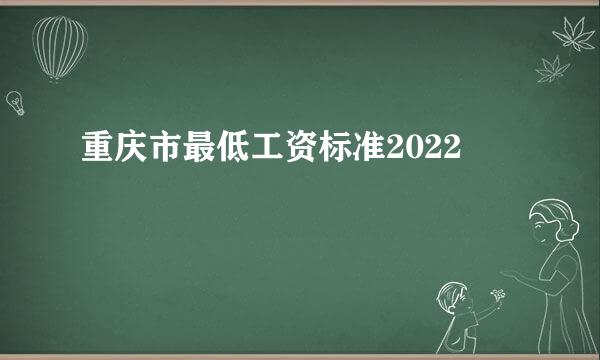 重庆市最低工资标准2022