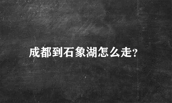 成都到石象湖怎么走？