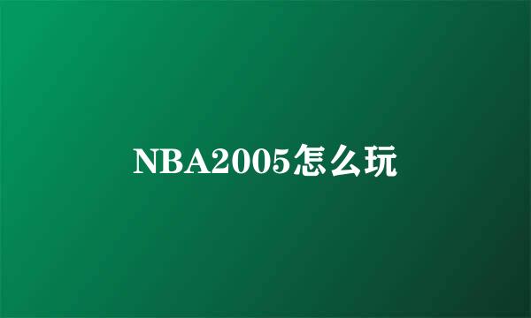 NBA2005怎么玩