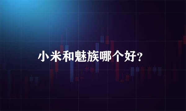 小米和魅族哪个好？