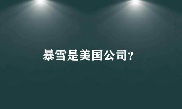 暴雪是美国公司？