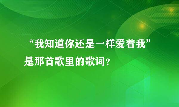 “我知道你还是一样爱着我”是那首歌里的歌词？