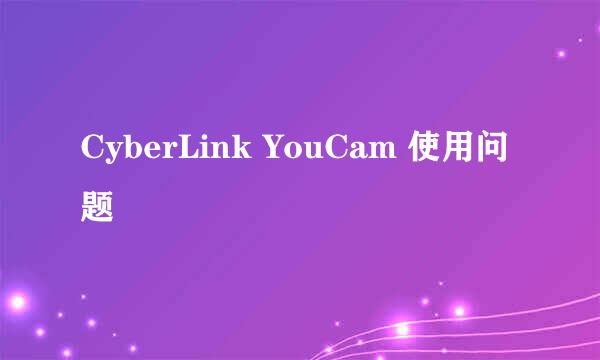 CyberLink YouCam 使用问题