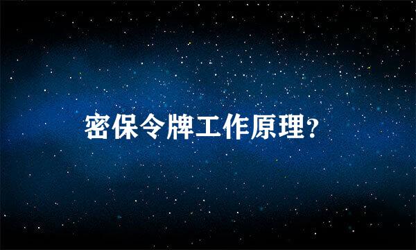 密保令牌工作原理？