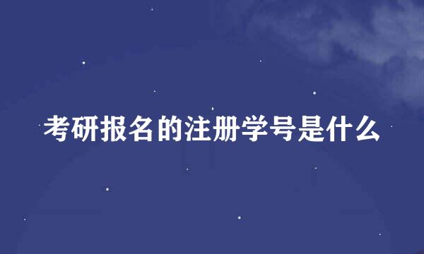 考研报名的注册学号是什么