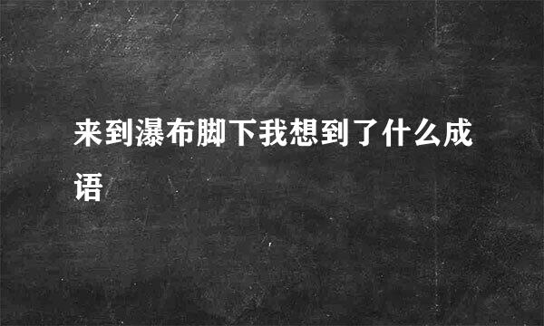 来到瀑布脚下我想到了什么成语