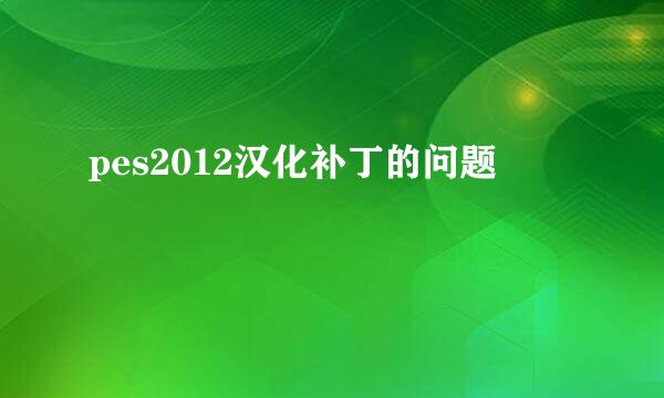 pes2012汉化补丁的问题